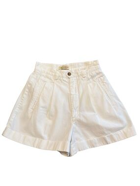 Vintage 90’s White Pleated Cuffed High Rise Nautical Preppy Golf Trouser Short-2
